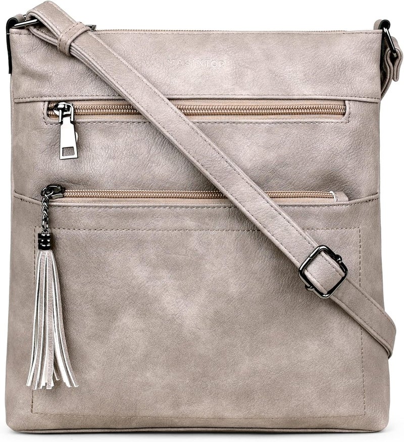 MASINTOR Crossbody Purses for Women, Multi Pocket Casual Crossbody Bag, Adjustable Strap Shoulder Bag with Tassel - Image 1